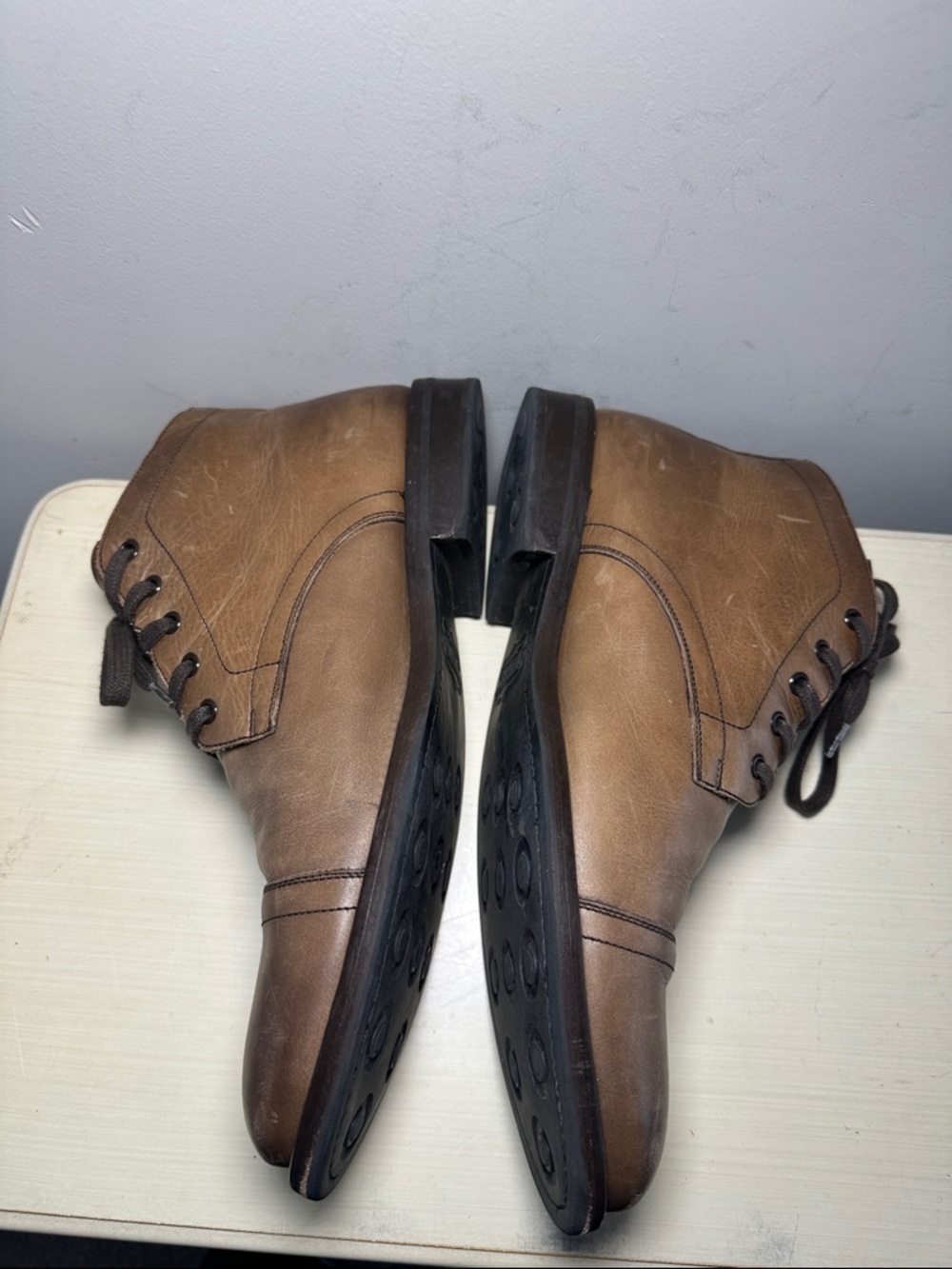 Thursday Boot Company Men's light brown Leather Cap-Toe Lace-Up Boots - Picture 6 of 11